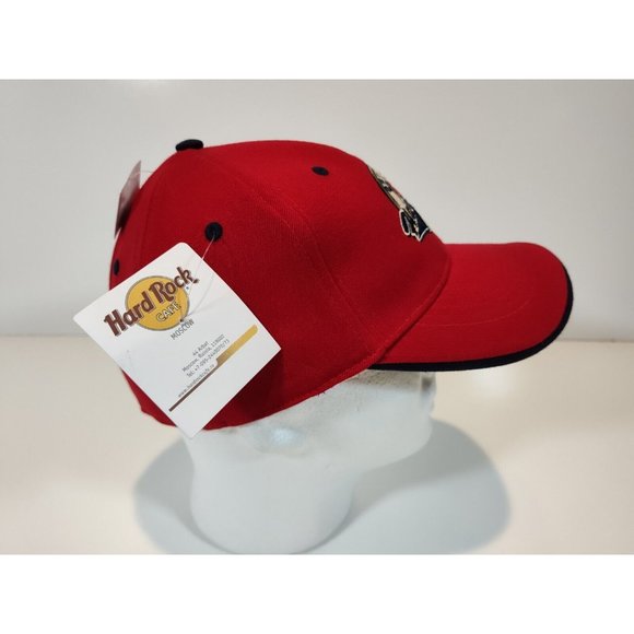 Hard Rock Cafe Moscow Hat Cap Fitted OSFM Russia Red NWT - Picture 4 of 7